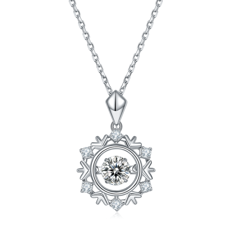 Dynamic Arrow Heart S925 Silver Plated Platinum Moissanite Diamond Necklace 50 Points D-Class